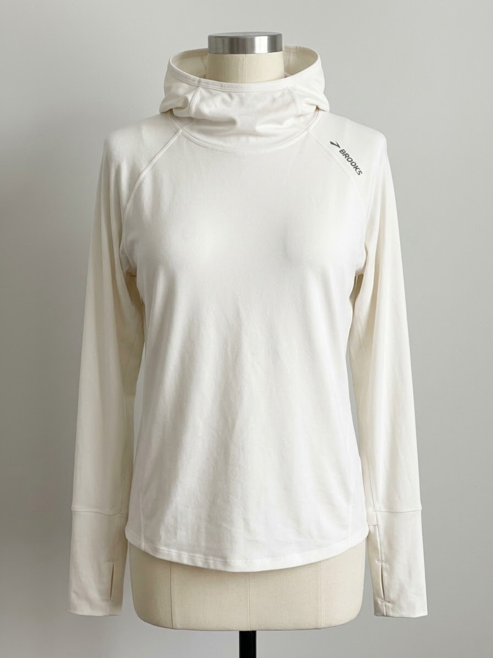 Brooks Women’s XL Run Happy Performance Hoodie White Running Pullover